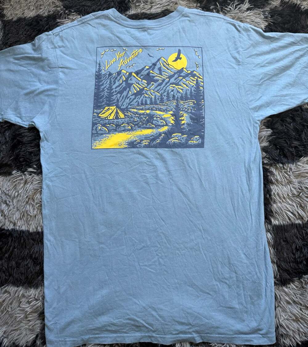 Eddie Bauer Live Your Adventure Blue Short Sleeve Graphic T-Shirt